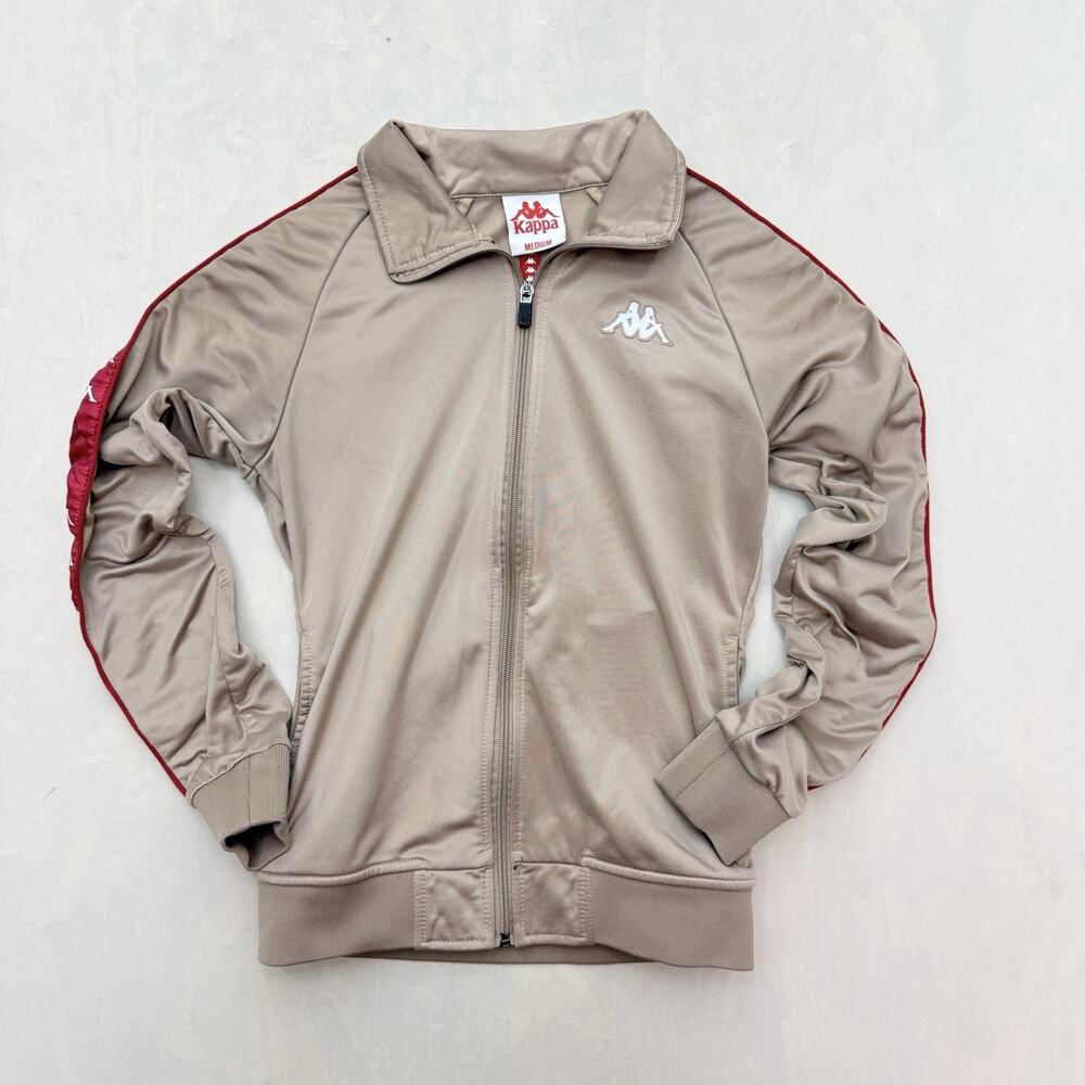 Kappa Track Jacket Size M Gray Tape Logo Full Zip